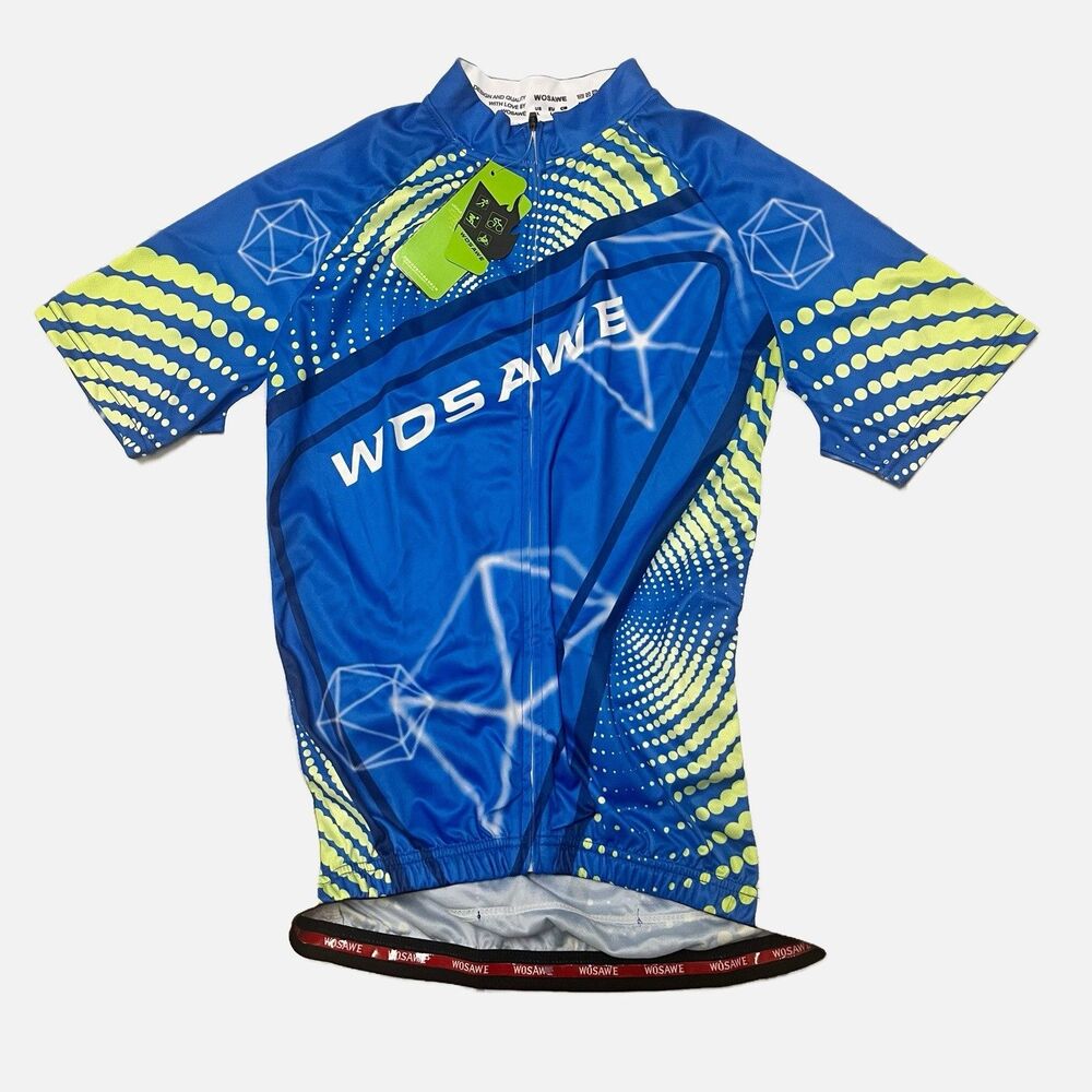 Wosawe Men’s Blue Cycling Jersey Size Large NWT